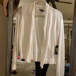 Light weight white abs shear cardigan sweater